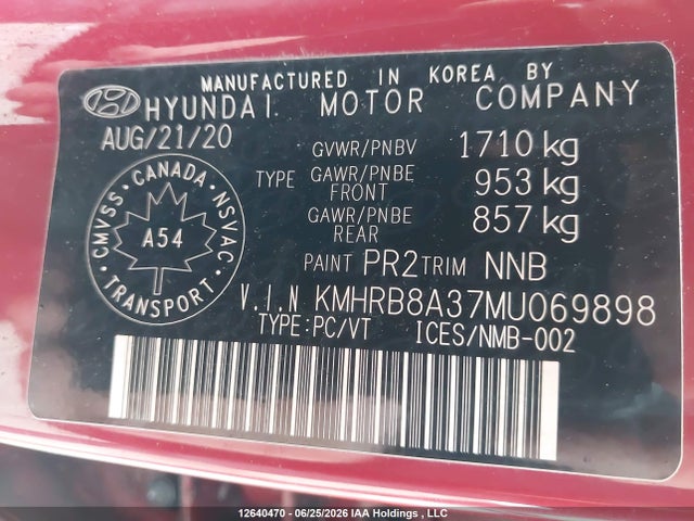 Продажа на аукционе авто 2021 Hyundai Venue Essential Auto Ivt, vin: KMHRB8A37MU069898, номер лота: 12640470