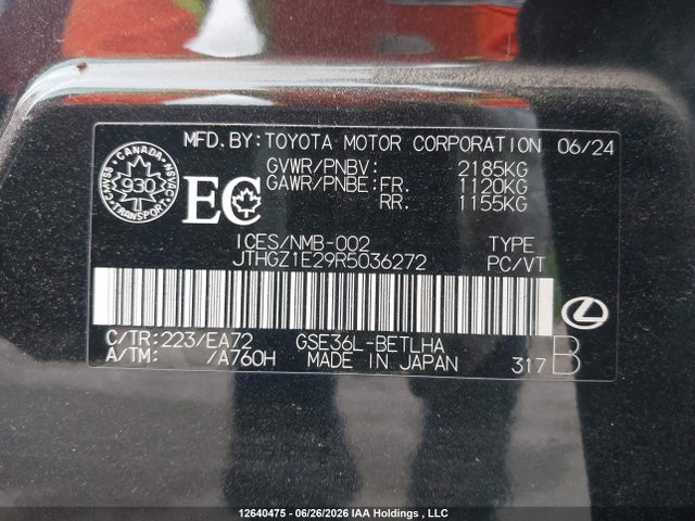 Lexus IS 350 2024 JTHGZ1E29R5036272 Image 9