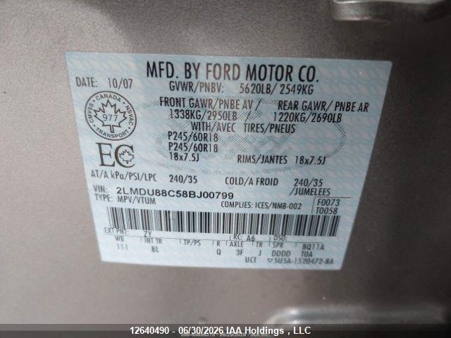 Продаж на аукціоні авто 2008 Lincoln Mkx, vin: 2LMDU88C58BJ00799, номер лоту: 12640490