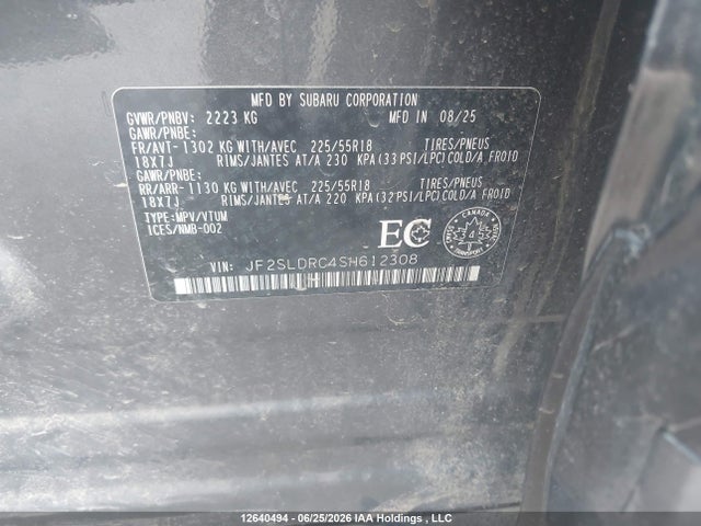 Subaru Forester Limited 2025 JF2SLDRC4SH612308 Image 9