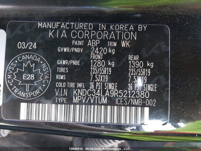 KIA Ev6 Wind 2024 KNDC34LA9R5212380 Image 9