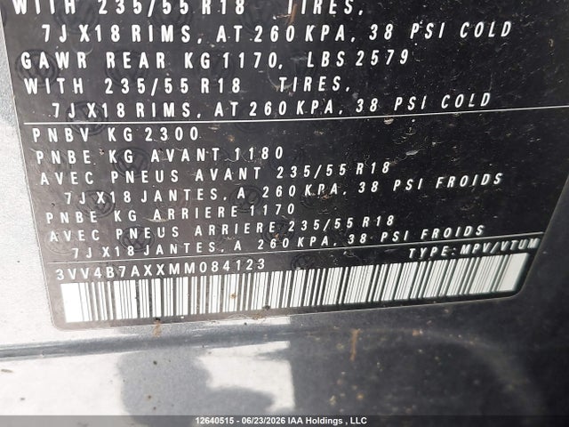 3VV4B7AXXMM084123 Volkswagen Tiguan Highline