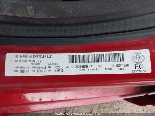 Продажа на аукционе авто 2009 Chrysler Sebring Touring/limited, vin: 1C3LC56D49N565769, номер лота: 12640520