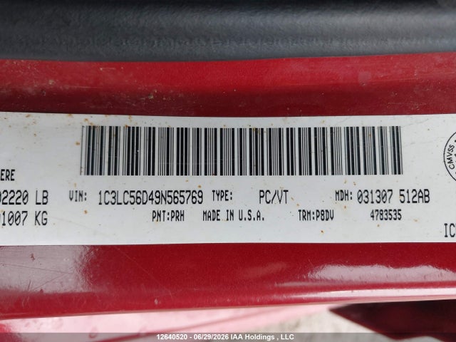 Продажа на аукционе авто 2009 Chrysler Sebring Touring/limited, vin: 1C3LC56D49N565769, номер лота: 12640520