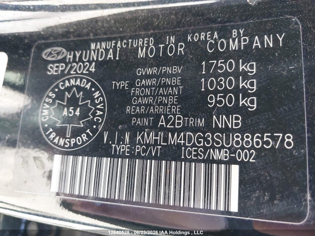 Aukcja sprzedaży 2025 Hyundai Elantra Sel Sport, vin: KMHLM4DG3SU886578, numer aukcji: 12640528