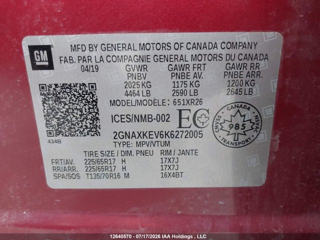 Chevrolet EQUINOX LT 2019 2GNAXKEV6K6272005 Image 23
