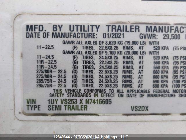 Aukcja sprzedaży 2022 Utility Trailer Mfg , vin: 1UYVS253XN7416605, numer aukcji: 12640644