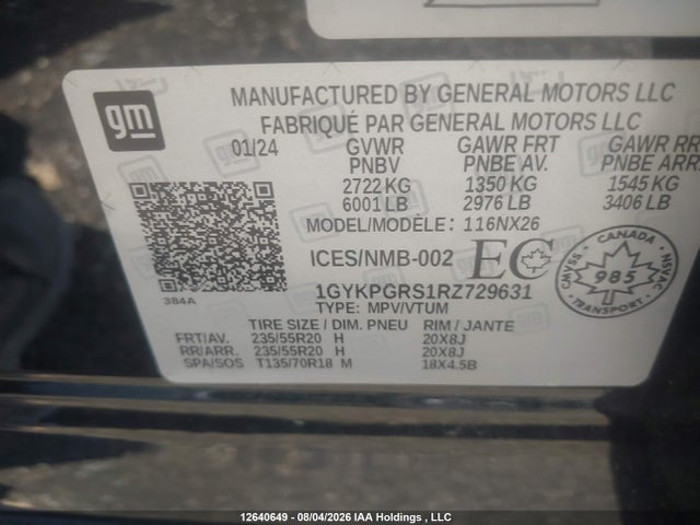 Cadillac XT6 2024 1GYKPGRS1RZ729631 Image 9
