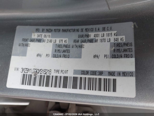 Mazda 3 SPORT 2016 3MZBM1U73GM316216 Image 19