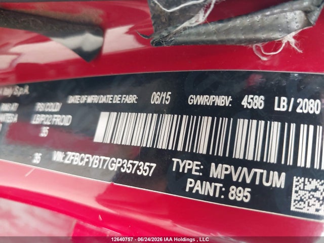 Fiat 500x Sport 2016 ZFBCFYBT7GP357357 Image 9