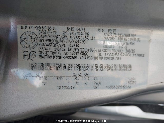 Ford FOCUS SE 2016 1FADP3K24GL317002 Image 18