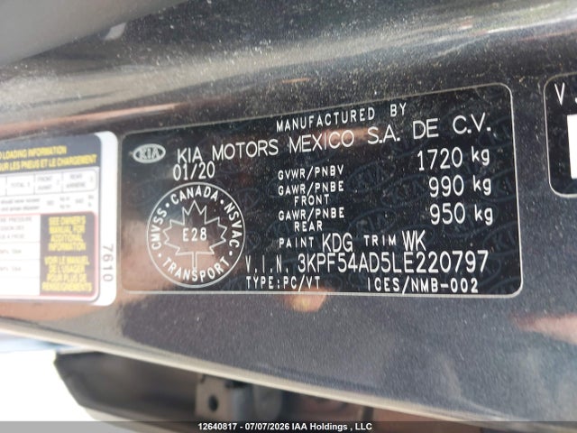 3KPF54AD5LE220797 KIA Forte Ex/ex Limited/ex Premium/ex+