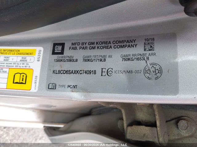 Chevrolet SPARK 1LT 2019 KL8CD6SAXKC740918 Image 18