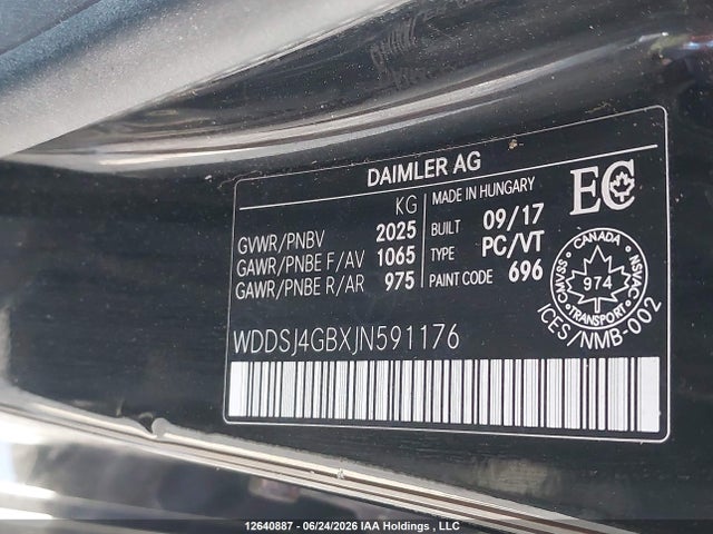 WDDSJ4GBXJN591176 Mercedes-Benz CLA 250 4MATIC