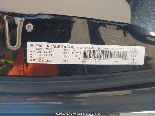 Dodge Grand Caravan Crew 2014 2C4RDGDG8ER287449 Image 9