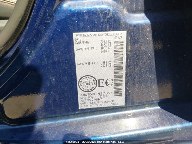 Nissan ALTIMA SR 2024 1N4BL4CW0RN427854 Image 9