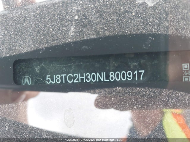 Aukcja sprzedaży 2022 Acura Rdx, vin: 5J8TC2H30NL800917, numer aukcji: 12640908