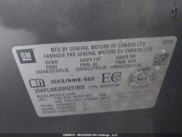 GMC Terrain Sle-2 2015 2GKFLWE35F6231858 Image 20