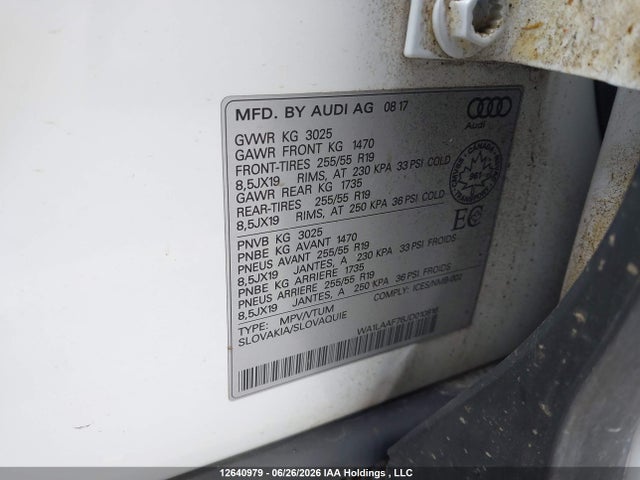 12640979 :رقم المزاد ، WA1LAAF76JD010816 vin ، 2018 Audi Q7 مزاد بيع