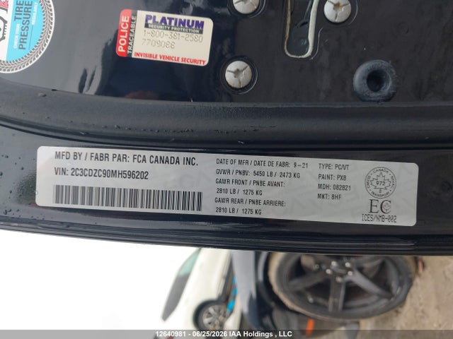 2C3CDZC90MH596202 Dodge Challenger Srt Hellcat