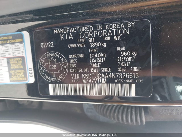 Продажа на аукционе авто 2022 Kia Seltos, vin: KNDEUCAA4N7326613, номер лота: 12640982