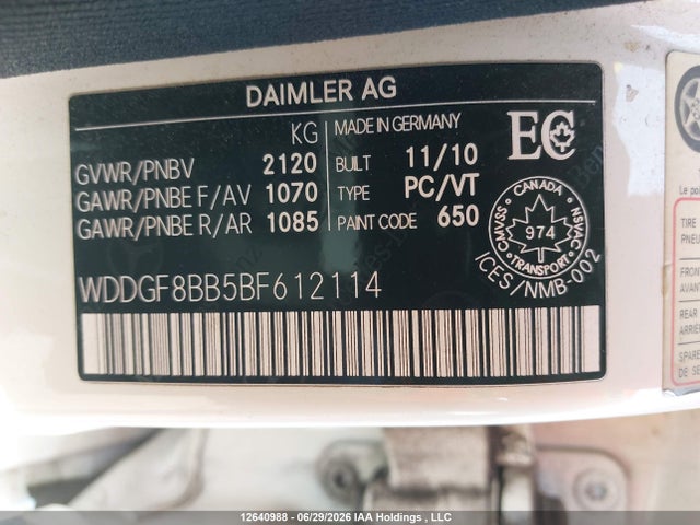 2011 Mercedes-benz C 300 4matic მანქანა იყიდება აუქციონზე, vin: WDDGF8BB5BF612114, აუქციონის ნომერი: 12640988