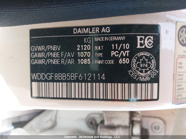 2011 Mercedes-benz C 300 4matic მანქანა იყიდება აუქციონზე, vin: WDDGF8BB5BF612114, აუქციონის ნომერი: 12640988