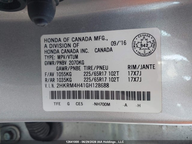Honda CR-V SE 2016 2HKRM4H41GH128688 Image 17