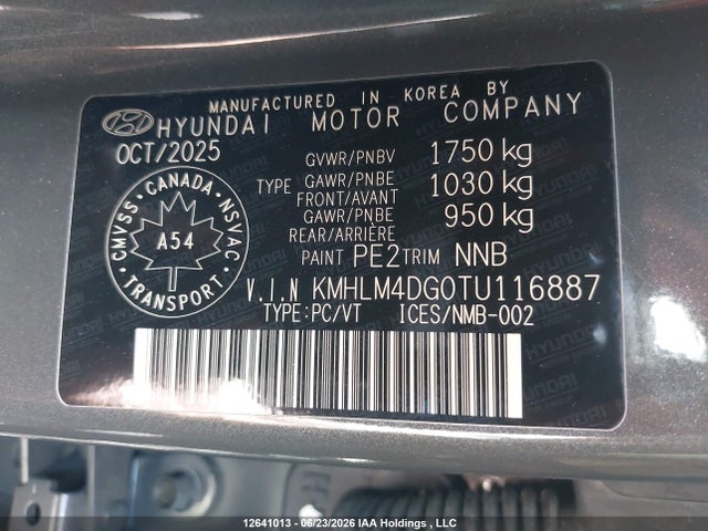 Продаж на аукціоні авто 2026 Hyundai Elantra Sel Sport, vin: KMHLM4DG0TU116887, номер лоту: 12641013