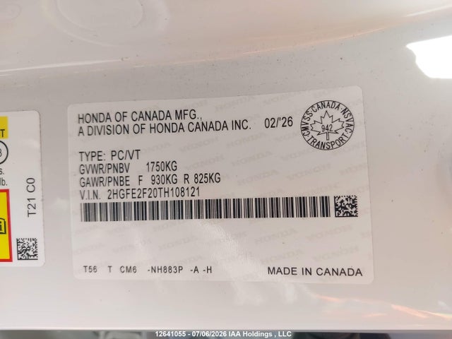 Honda Civic Lx 2026 2HGFE2F20TH108121 Image 9