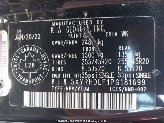 Продажа на аукционе авто 2023 Kia Sorento 2.5t Ex/2.5t Ex+, vin: 5XYRHDLF1PG181699, номер лота: 12641066