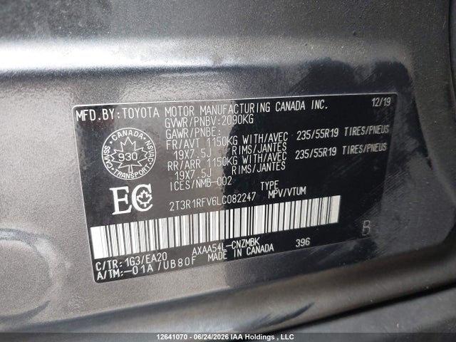 Toyota Rav4 Xle 2020 2T3R1RFV6LC082247 Image 9