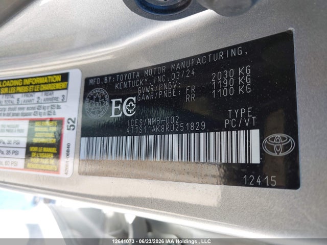 Aukcja sprzedaży 2024 Toyota Camry Se Night Shade/se, vin: 4T1S11AK8RU251829, numer aukcji: 12641073