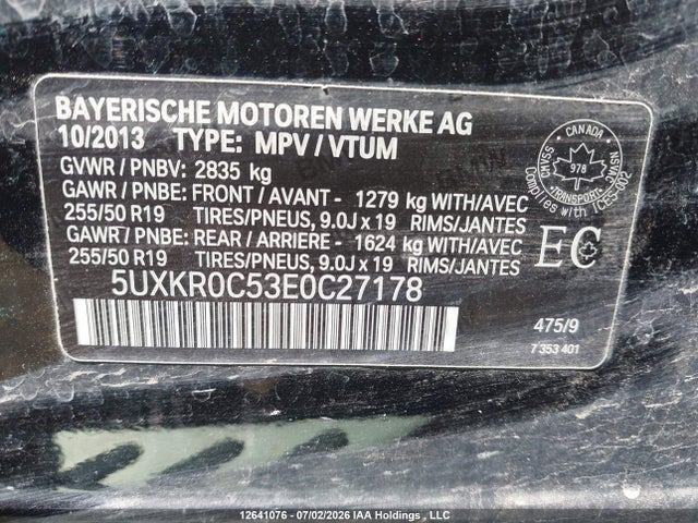BMW X5 35i 2014 5UXKR0C53E0C27178 Image 9
