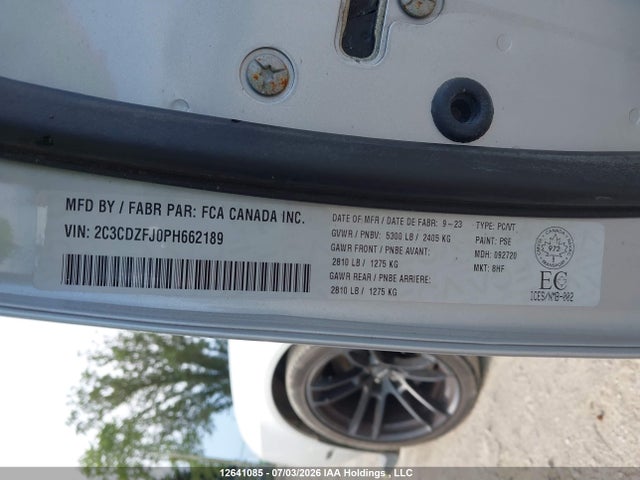 12641085 :رقم المزاد ، 2C3CDZFJ0PH662189 vin ، 2023 Dodge Challenger Scat Pack 392 Widebody مزاد بيع