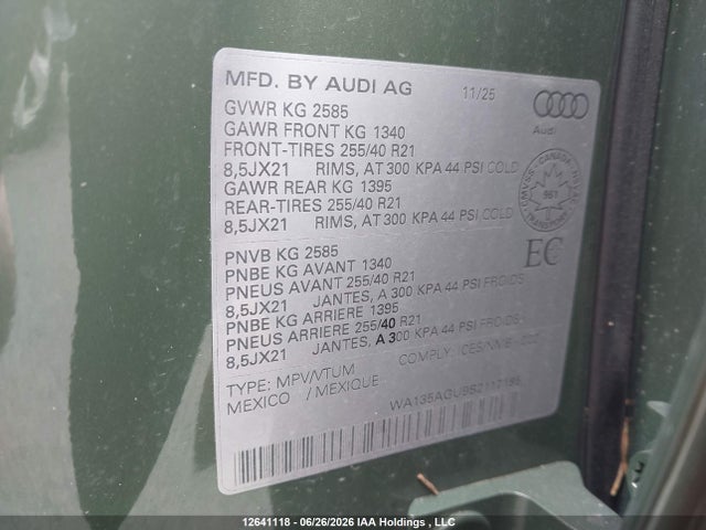 WA135AGU9S2117185 Audi New Sq5 3.0t Technik
