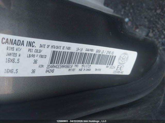 2010 Dodge Grand Caravan Se მანქანა იყიდება აუქციონზე, vin: 2D4RN4DE5AR496610, აუქციონის ნომერი: 12588903