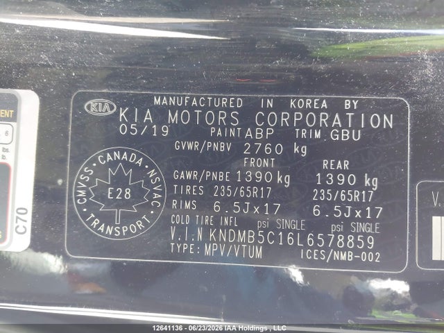 KIA Sedona Lx/lx+ 2020 KNDMB5C16L6578859 Image 9