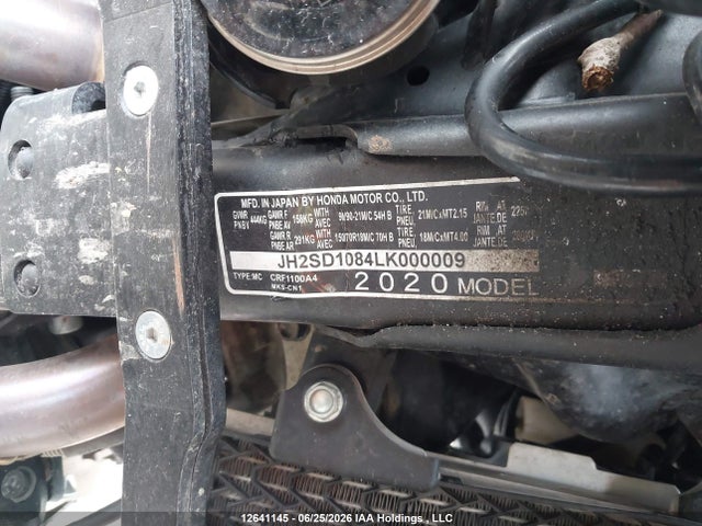 Honda Crf1100 A4 2020 JH2SD1084LK000009 Image 10