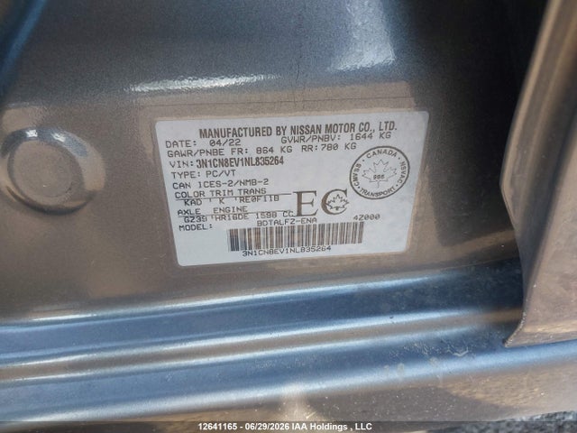 Nissan VERSA SV 2022 3N1CN8EV1NL835264 Image 9