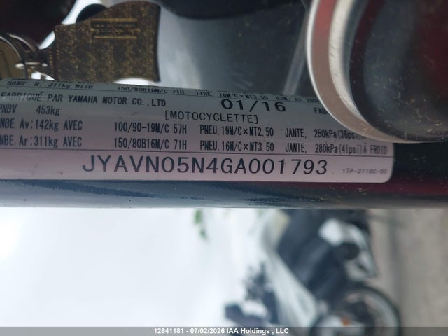 Yamaha Xvs950 Cu/cuc 2016 JYAVN05N4GA001793 Image 13
