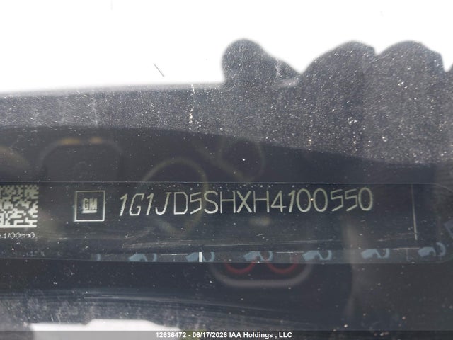 Продаж на аукціоні авто 2017 Chevrolet Sonic Lt Auto, vin: 1G1JD5SHXH4100550, номер лоту: 12636472