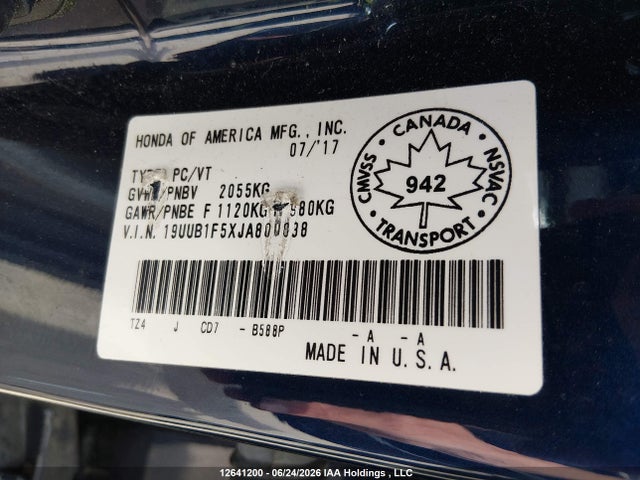 Acura TLX 2018 19UUB1F5XJA800838 Image 9