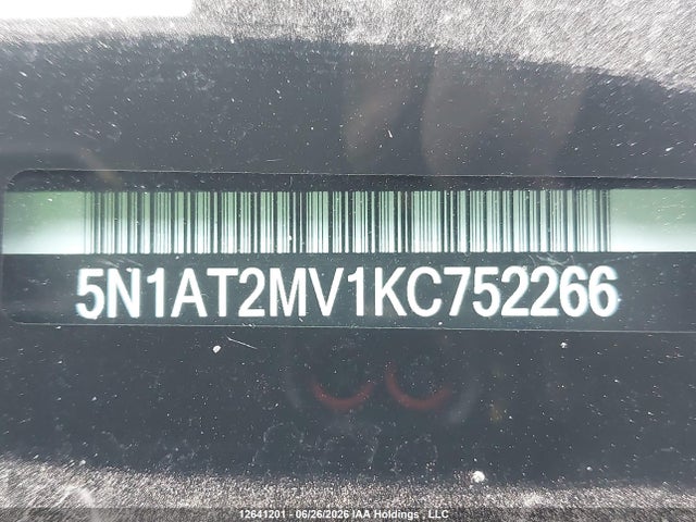 Aukcja sprzedaży 2019 Nissan Rogue S/sl/sv, vin: 5N1AT2MV1KC752266, numer aukcji: 12641201