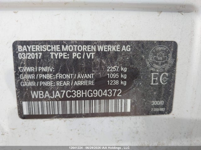 BMW 530 XI 2017 WBAJA7C38HG904372 Image 9