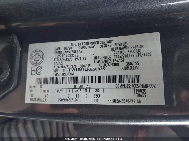 Ford F-150 Xlt 2020 1FTFW1E57LKE20835 Image 18