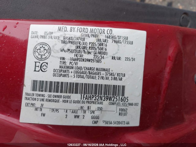 Продаж на аукціоні авто 2009 Ford Focus Se, vin: 1FAHP32N39W251605, номер лоту: 12633227