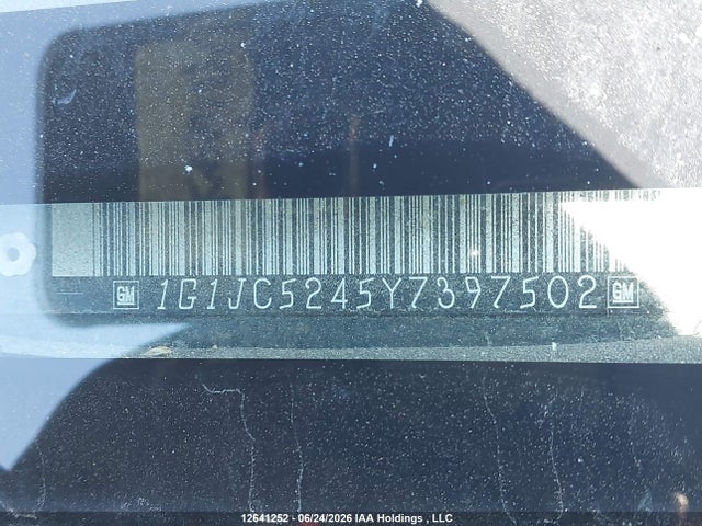 Продажа на аукционе авто 2000 Chevrolet Cavalier, vin: 1G1JC5245Y7397502, номер лота: 12641252