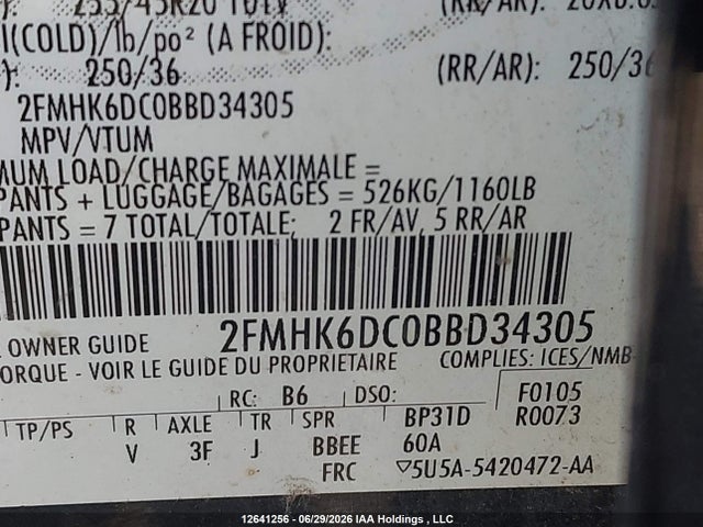 Продажа на аукционе авто 2011 Ford Flex Limited, vin: 2FMHK6DC0BBD34305, номер лота: 12641256