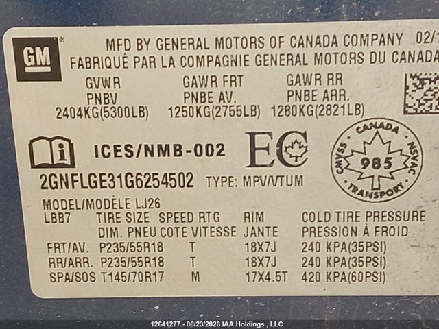Chevrolet Equinox Ltz 2016 2GNFLGE31G6254502 Image 9